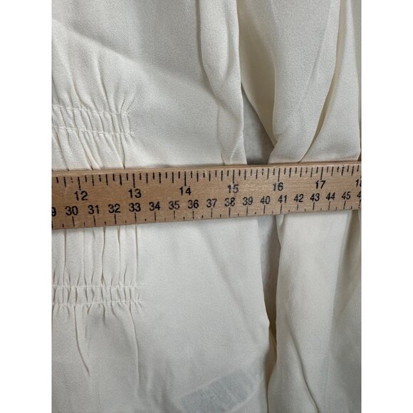 J.crew Shirred-waist top in viscose crepe ivory‎ money sz 8 - Picture 6 of 8
